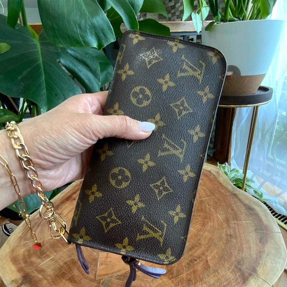 Louis Vuitton Monogram Insolite Wallet Cassis Purple Interior Chain 2018